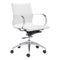 Chairs Leather Office Chair - 27.6" X 27.6" X 36" White Leatherette Low Back Office Chair HomeRoots
