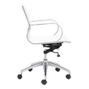 Chairs Leather Office Chair - 27.6" X 27.6" X 36" White Leatherette Low Back Office Chair HomeRoots