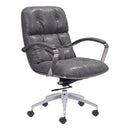 Chairs Leather Office Chair - 27.6" X 27.6" X 41" Gray Vintage Leatherette Office Chair HomeRoots