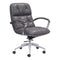 Chairs Leather Office Chair - 27.6" X 27.6" X 41" Gray Vintage Leatherette Office Chair HomeRoots