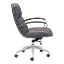 Chairs Leather Office Chair - 27.6" X 27.6" X 41" Gray Vintage Leatherette Office Chair HomeRoots