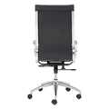 Chairs Leather Office Chair - 27.6" X 27.6" X 45.3" Black Leatherette Back Office Chair HomeRoots