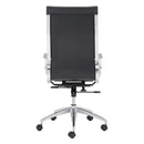Chairs Leather Office Chair - 27.6" X 27.6" X 45.3" Black Leatherette Back Office Chair HomeRoots