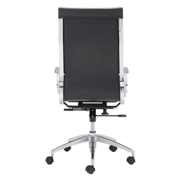 Chairs Leather Office Chair - 27.6" X 27.6" X 45.3" Black Leatherette Back Office Chair HomeRoots