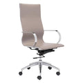 Chairs Leather Office Chair - 27.6" X 27.6" X 45.3" Taupe Leatherette Back Office Chair HomeRoots