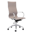 Chairs Leather Office Chair - 27.6" X 27.6" X 45.3" Taupe Leatherette Back Office Chair HomeRoots