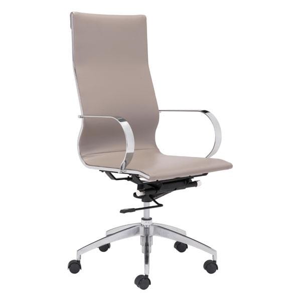 Chairs Leather Office Chair - 27.6" X 27.6" X 45.3" Taupe Leatherette Back Office Chair HomeRoots