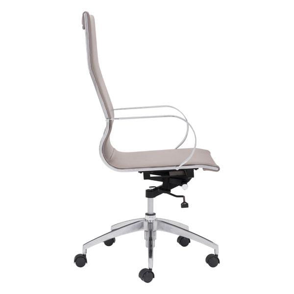 Chairs Leather Office Chair - 27.6" X 27.6" X 45.3" Taupe Leatherette Back Office Chair HomeRoots