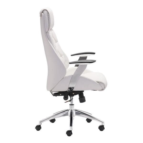 Chairs Leather Office Chair - 28.7" X 29" X 49" White Leatherette Office Chair HomeRoots