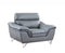 Chairs Leather Office Chair - 36" Contemporary Grey Leather Chair HomeRoots
