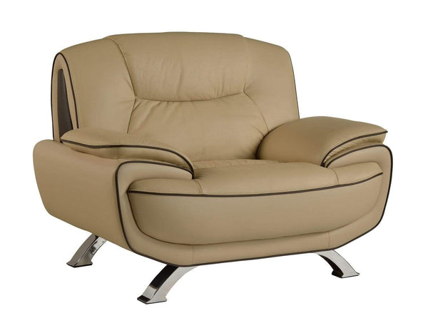 Chairs Leather Office Chair - 40" Sleek Beige Leather Chair HomeRoots