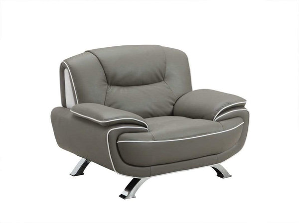 Chairs Leather Office Chair - 40" Sleek Grey Leather Chair HomeRoots