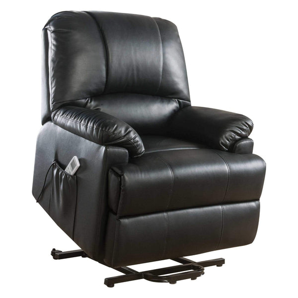 Chairs Lift Chairs - 34" X 37" X 41" Black Leatherette Power Lift Massage Recliner HomeRoots