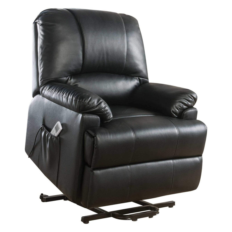 Chairs Lift Chairs - 34" X 37" X 41" Black Leatherette Power Lift Massage Recliner HomeRoots