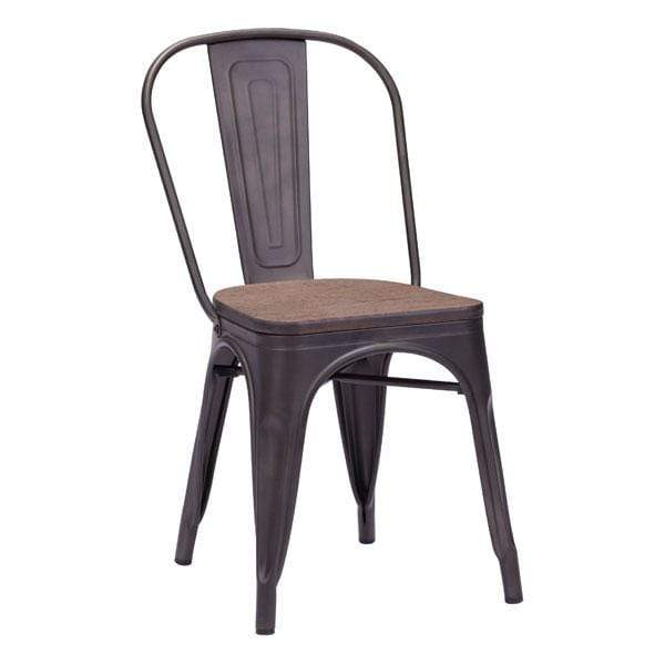 Chairs Lounge Chair - 17.3" X 20.9" X 32.3" 2 Pcs Rusty Elm Wood Top Chair HomeRoots