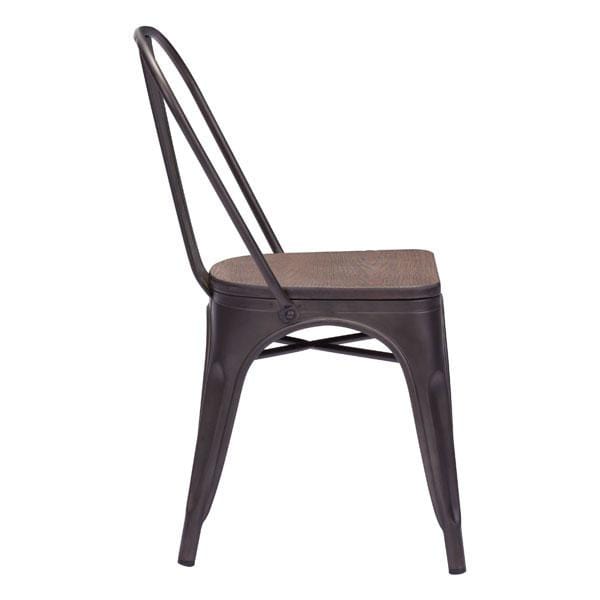 Chairs Lounge Chair - 17.3" X 20.9" X 32.3" 2 Pcs Rusty Elm Wood Top Chair HomeRoots