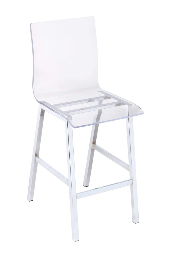 Chairs Lounge Chair - 19" X 16" X 39" Acrylic And Chrome Counter Height Chair HomeRoots