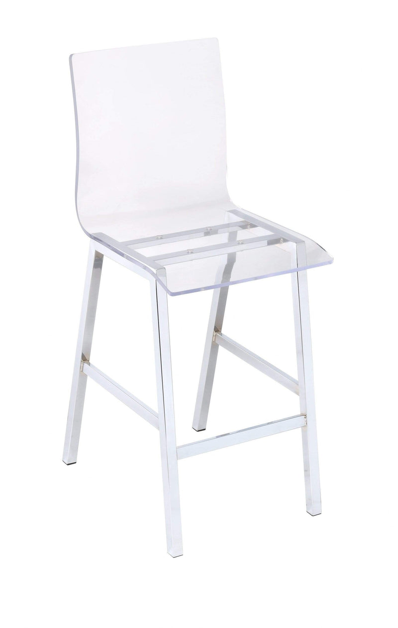 Chairs Lounge Chair - 19" X 16" X 39" Acrylic And Chrome Counter Height Chair HomeRoots