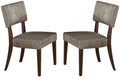 Chairs Lounge Chair - 20" X 20" X 36" 2pc Gray Fabric And Espresso Side Chair HomeRoots
