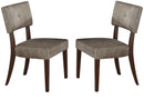 Chairs Lounge Chair - 20" X 20" X 36" 2pc Gray Fabric And Espresso Side Chair HomeRoots