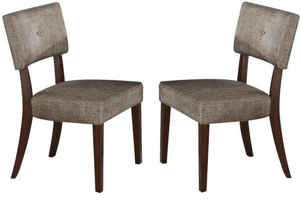Chairs Lounge Chair - 20" X 20" X 36" 2pc Gray Fabric And Espresso Side Chair HomeRoots