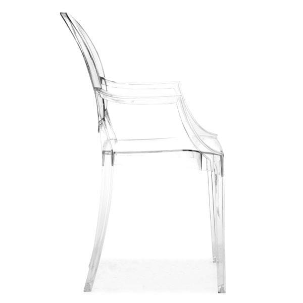 Chairs Lounge Chair - 21" X 21" X 36.5" 4 Pcs Transparent Polycarbonate Chair HomeRoots