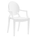Chairs Lounge Chair - 21" X 21" X 36.5" 4 Pcs White Polycarbonate Chair HomeRoots