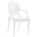 Chairs Lounge Chair - 21" X 21" X 36.5" 4 Pcs White Polycarbonate Chair HomeRoots
