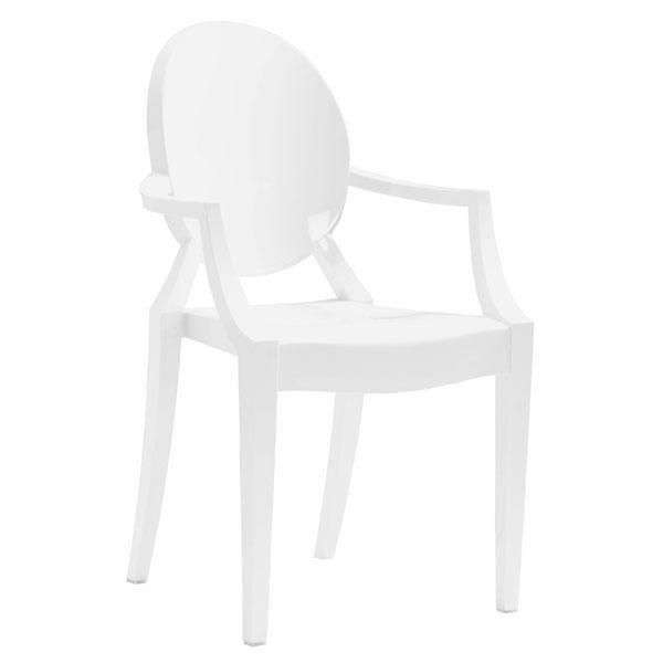 Chairs Lounge Chair - 21" X 21" X 36.5" 4 Pcs White Polycarbonate Chair HomeRoots