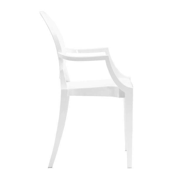Chairs Lounge Chair - 21" X 21" X 36.5" 4 Pcs White Polycarbonate Chair HomeRoots