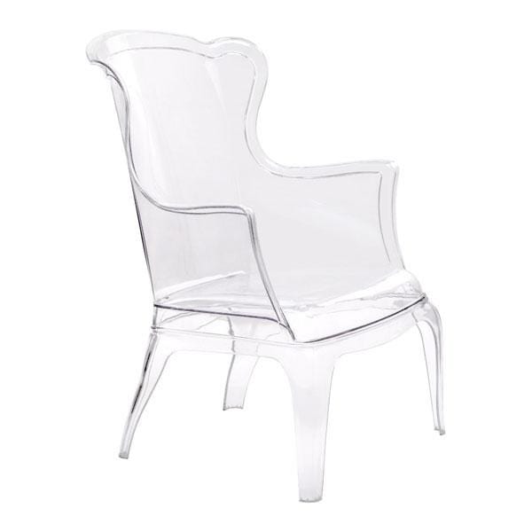 Chairs Lounge Chair - 28.3" X 30.5" X 38" Transparent Polycarbonate Chair HomeRoots