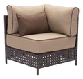 Chairs Lounge Chair - 31.5" x 31.5" x 35.4" Brown & Beige, Sunroof Fabric, Aluminum, Synthetic Weave, Corner Chair HomeRoots