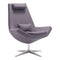 Chairs Lounge Chair - 35" X 32.3" X 40.6" Charcoal Gray Polyblend Occasional Chair HomeRoots