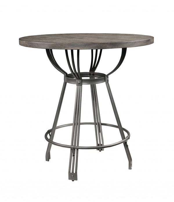 Chairs Lounge Chair - 36" X 36" X 36" Gray Oak Gunmetal Metal Wood 5Pc Pk Counter Height Set HomeRoots