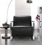 Chairs Lounge Chair Indoor - 28" Black Leather, Foam, and Stainless Steel Lounge Chair HomeRoots