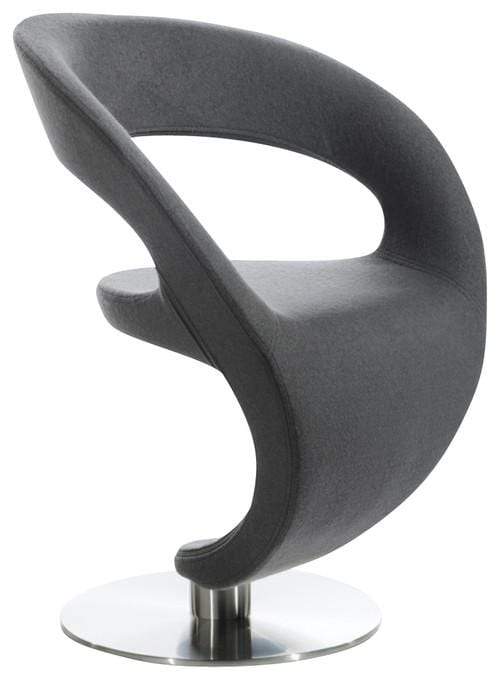 Chairs Lounge Chair Indoor - 32" Grey Fabric, Polyester, and Wool Lounge Chair HomeRoots