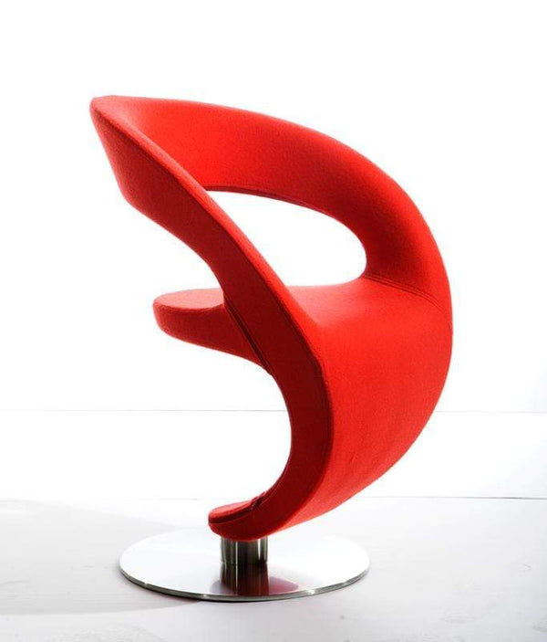 Chairs Lounge Chair Indoor - 32" Orange Fabric, Polyester, and Wool Lounge Chair HomeRoots