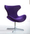 Chairs Lounge Chair Indoor - 33" Purple Fabric, Polyester, and Wool Lounge Chair HomeRoots