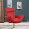 Chairs Lounge Chair Indoor - 43" Contemporary Red Leather Lounge Chair HomeRoots