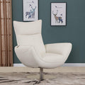 Chairs Lounge Chair Indoor - 43" Contemporary White Leather Lounge Chair HomeRoots