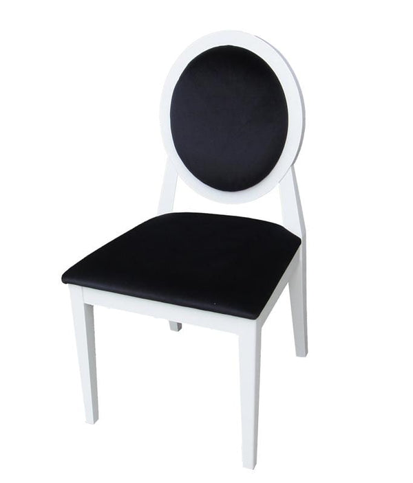Chairs Lounge Chair - Two 36" White Lacquer Black Fabric Side Chairs HomeRoots