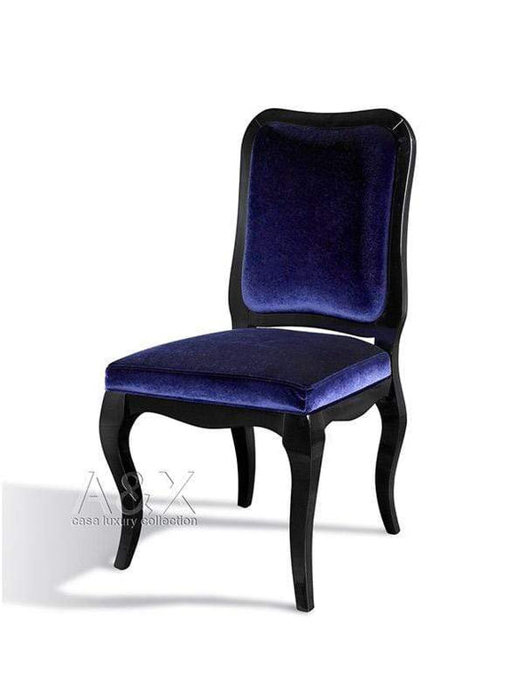 Chairs Lounge Chair - Two 39.4" Purple Velvet and Wood Side Chairs HomeRoots