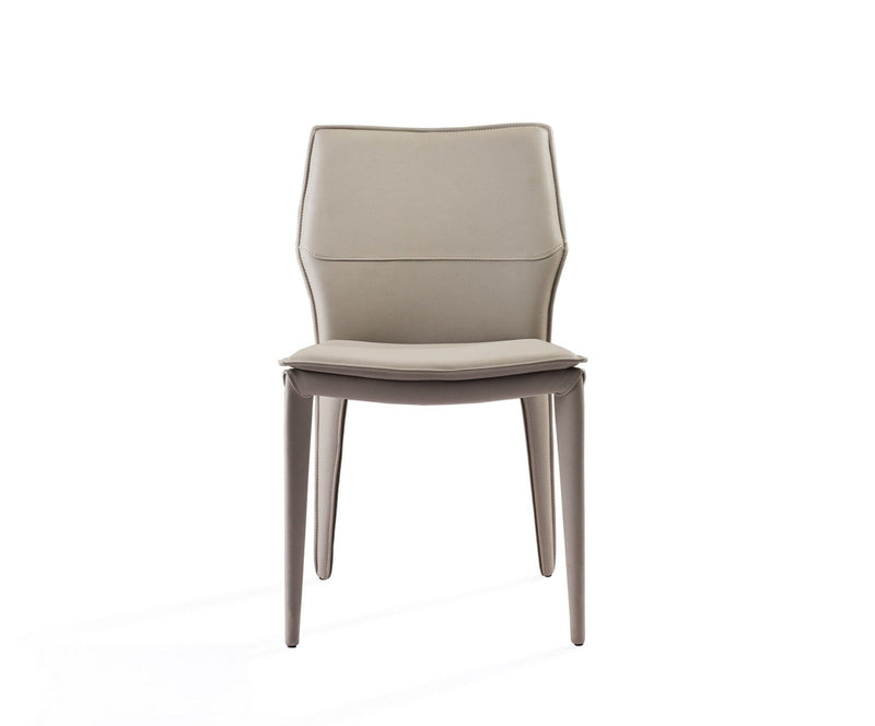 Chairs Metal Dining Chair - 19" X 24" X 33" Light Faux Leather / Metal Dining Chair HomeRoots