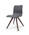 Chairs Metal Dining Chair - 21" X 21" X 33" Gray Faux Leather / Metal Dining Chair HomeRoots