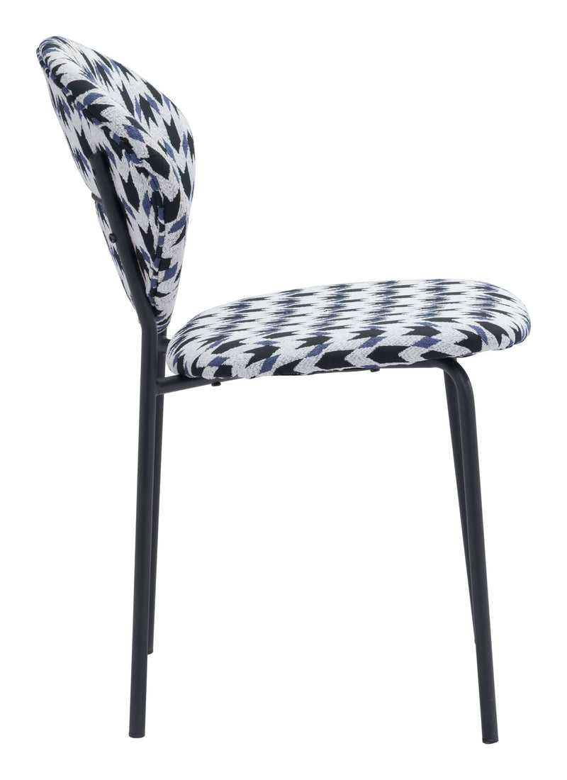 Chairs Modern Chair - 18.1" x 23.6" x 32.3" Multicolor, Black, Steel & Plywood, Chair - Set of 2 HomeRoots