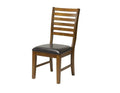 Chairs Modern Chair - 18" X 23" X 39" Tobacco Hardwood Side Chair w/ Vinyl Seat HomeRoots