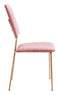 Chairs Modern Chair - 19.7" x 21.9" x 35.8" Pink & Gold, Velvet, Steel & Plywood, Chair - Set of 2 HomeRoots
