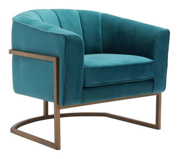 Chairs Modern Chair - 32.7" x 31.5" x 30.1" Green, Velvet, Painted Steel, Occasional Chair HomeRoots
