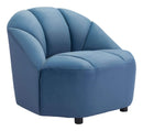 Chairs Modern Chair - 35.8" x 36.2" x 30.7" Dark Blue Velvet, Pine, Plywood, MDF, Zinc Alloy, Chair HomeRoots