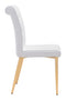 Chairs Modern Dining Chairs - 18.5" x 24" x 36" White, Leatherette, Painted Metal, Dining Chair - Set of 2 HomeRoots